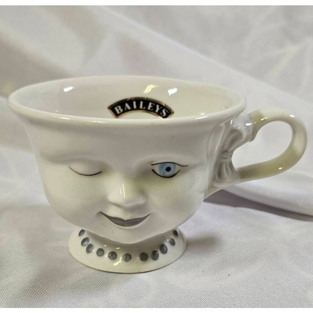 Vintage Baileys Irish Cream 3D Winking Lady Porcelain Teacup